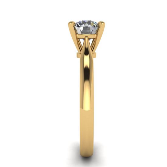Bague en diamant classique avec un diamant en or jaune,  Agrandir l'image 3