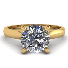 Bague en diamant classique avec un diamant en or jaune