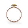 Bague diamant jaune coussin 0,5 ct avec halo en or rose, Image 2