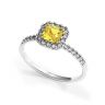 Bague diamant jaune coussin 1/2 ct avec halo, Image 4