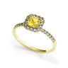 Bague diamant jaune coussin 0,5 ct avec halo or jaune, Image 4