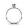 Bague en diamant ovale avec anneau pavé de diamants à trois rangs, Image 2