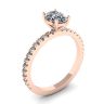 Bague en diamant ovale avec pavé en or rose, Image 4