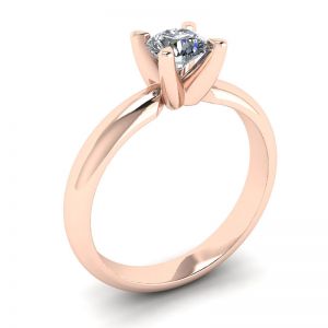 Bague Solitaire Diamant Forme V Or Rose - Photo 3
