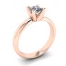 Bague Solitaire Diamant Forme V Or Rose, Image 4