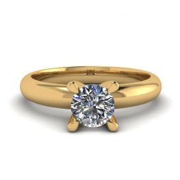 Bague Solitaire Diamant Forme V Or Jaune