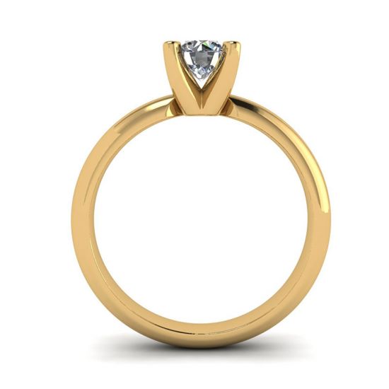 Bague Solitaire Diamant Forme V Or Jaune, More Image 0