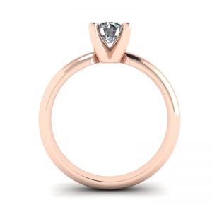 Bague Solitaire Diamant Forme V Or Rose - Photo 1