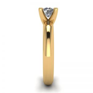Bague Solitaire Diamant Forme V Or Jaune - Photo 2