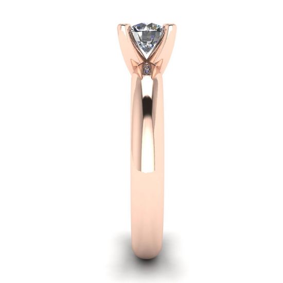 Bague Solitaire Diamant Forme V Or Rose,  Agrandir l'image 3