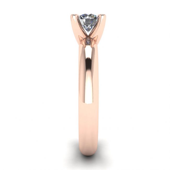Bague Solitaire Diamant Forme V Or Rose - Photo 2