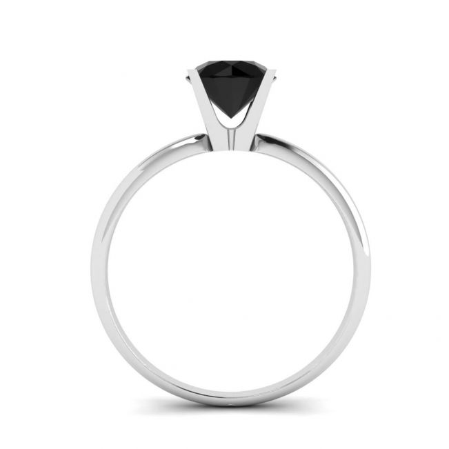 Bague Diamant Noir Serti V Or Blanc - Photo 1