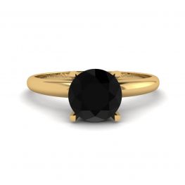 Bague Diamant Noir Serti V Or Jaune Bague Diamant Noir Serti V Or Jaune