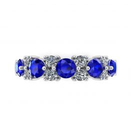 Bague guirlande contemporaine avec saphirs et diamants