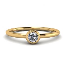 Bague Diamant Rond Petite La Promesse Or Jaune