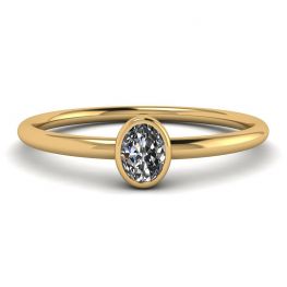 Bague Diamant Ovale Petite La Promesse Or Jaune