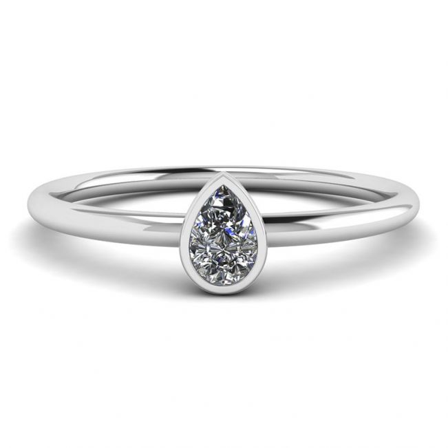 Petite Bague Diamant Poire La Promesse