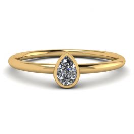Petite Bague Diamant Poire La Promesse Or Jaune