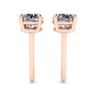 Boucles d'oreilles diamant rond parfait or rose - Photo 1