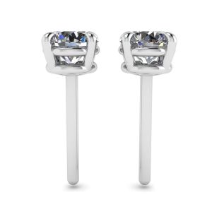 Boucles d'oreilles diamant rond parfait or blanc - Photo 1