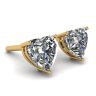 Boucles d'Oreilles Tige Diamant Coeur Or Jaune, Image 3