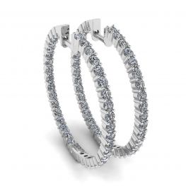 Boucles d'oreilles créoles fines avec diamants