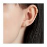 Puces d'oreilles diamant jaune coussin en or rose 18 carats, Image 4
