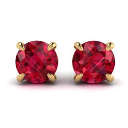 Boucles d'Oreilles Saphir avec Halo de Diamants Amovible Or Jaune