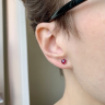Puces d'oreilles rubis avec veste halo de diamants amovible, Image 5