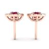 Boucles d'Oreilles Rubis avec Halo de Diamants Amovible Or Rose, Image 2