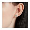 Boucles d'oreilles clous émeraude avec veste halo de diamants amovible, Image 4