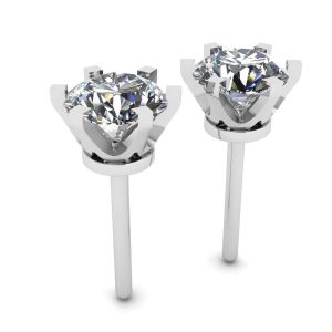 Puces d'oreilles diamant classiques en or blanc 18 carats - Photo 2
