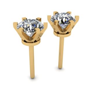 Puces d'oreilles diamant classiques en or jaune 18 carats - Photo 2