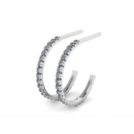 Boucles d'oreilles créoles avec diamants en or blanc