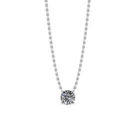 Collier diamant solitaire classique sur chaîne fine