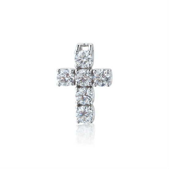Collier Croix avec 6 Diamants, Image 1