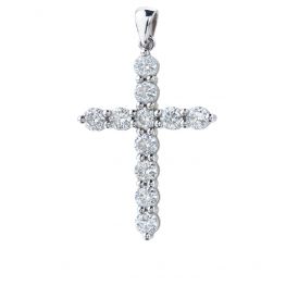 Collier Croix avec 11 Diamants