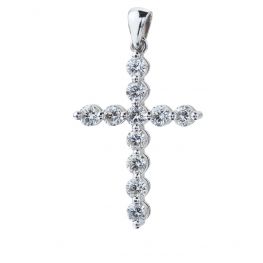 Pendentif croix diamant sur chaîne