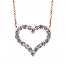 Collier cœur diamant en or rose 18 carats