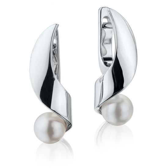 Petites Boucles d'Oreilles avec Perles de Mer - Collection Ruban, Agrandir l'image 1