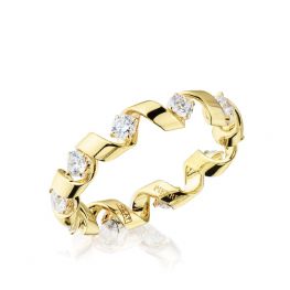Bague avec Diamants de 0,64 ct en Or Jaune 18K - Collection Ruban