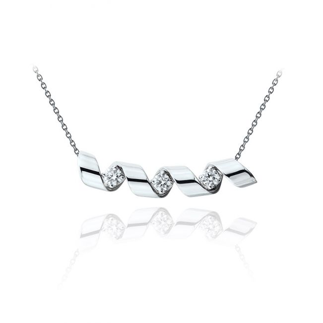 Collier Smile avec 0.99 cts de Diamants - Collection Ruban