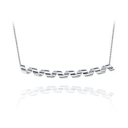 Collier Grand Sourire en Or Blanc 18K - Collection Ruban